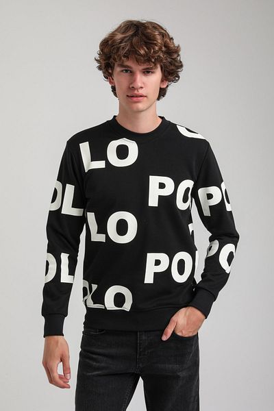NEW WORLD POLO Crew Neck Black Slim Fit Sweatshirt 23Fwm60169