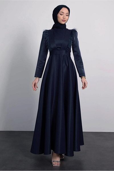 TRENDTESETTÜR ΓΥΝΑΙΚΕΙΟ ΣΚΟΥΡΟ ΜΠΛΕ ΦΟΡΕΜΑ ΜΕ ΖΩΝΗ T 9695