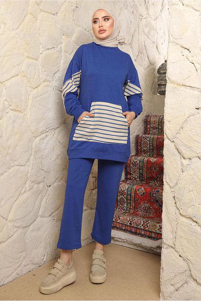 TRENDTESETTÜR ΓΥΝΑΙΚΕΙΟ ΣΕΤ ΣΤΡΑΓΓΙ ΜΠΛΕ (SAKS) ΡΙΓΕ ΠΑΝΤΕΛΟΝΙ Τ 9643