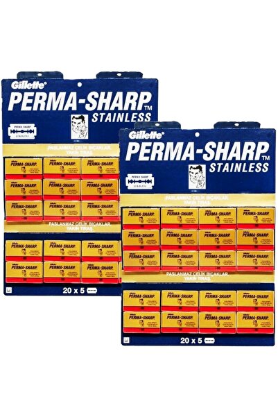 Permasharp شفرات حلاقة كاملة من الفولاذ المقاوم للصدأ، 2 قطعة، 100 قطعة (200 ...