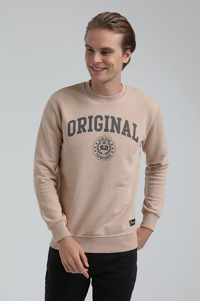 NEW WORLD POLO Crew Neck Beige Slim Fit Sweatshirt 22fwm60132