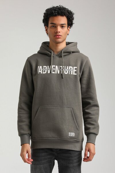 NEW WORLD POLO Hooded Khaki Slim Fit Hoodie 23FWM64047