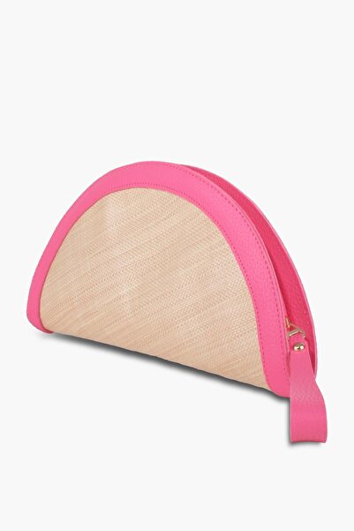 WATCHOFROYAL Γυναικεία τσάντα χειρός από ψάθα σε ροζ απόχρωση από γιούτα Betty