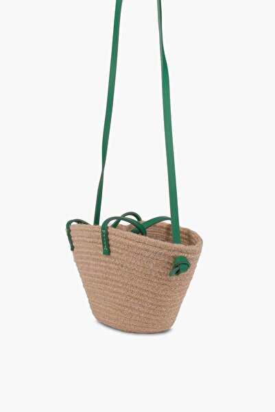 WATCHOFROYAL Jute Green Straw Women's Shoulder Bag - Cross Mia