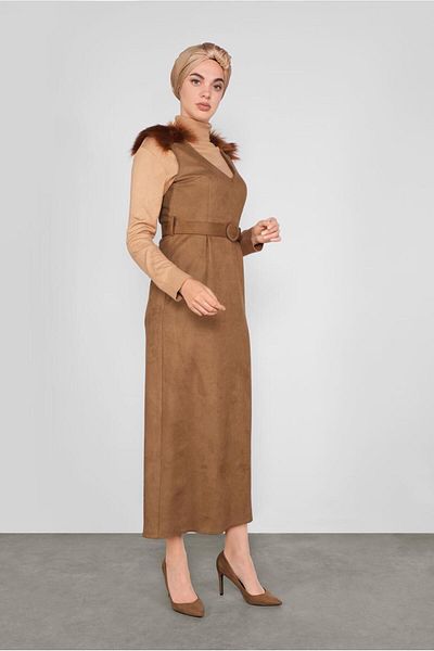 Alvina Suede Gilet με λεπτομέρεια γούνας στους ώμους 41119