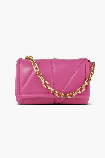 WATCHOFROYAL Quilted Women's Pink Leather Crossbody Shoulder and Hand Bag Celia