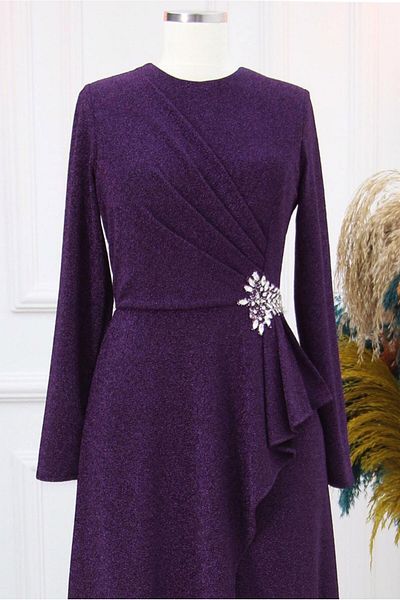 TRENDTESETTÜR ROCHIE DE SEARĂ DE PIATRĂ MOV DE FEMEI T 8653
