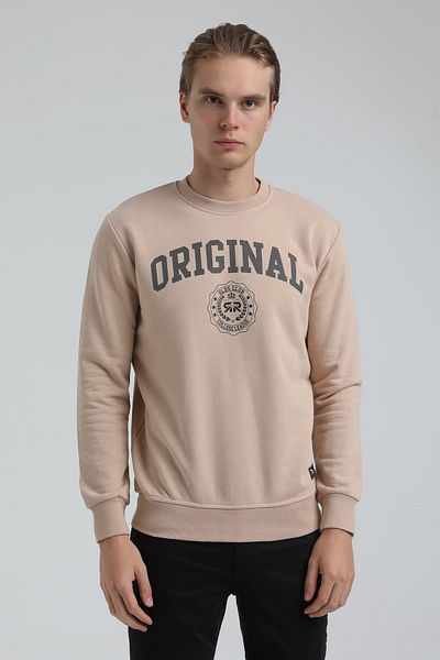 NEW WORLD POLO Crew Neck Beige Slim Fit Sweatshirt 22fwm60132