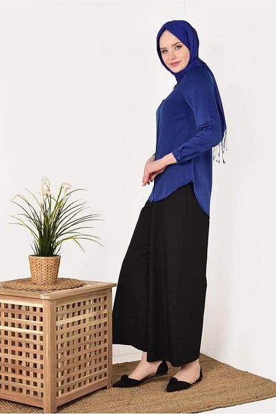 TRENDTESETTÜR Γυναικείο πουκάμισο Navy Blue (SAKS) Ανδρικό πουκάμισο με πέτο 05041