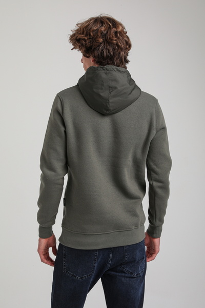 NEW WORLD POLO Khaki Slim Fit Hooded Hoodie - 23Fwm64059