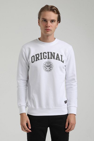 NEW WORLD POLO Crew Neck White Slim Fit Sweatshirt 22fwm60132