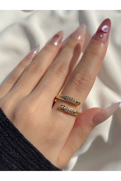 Eylülün Takısı Women's Gold Color Stone Vintage Ring