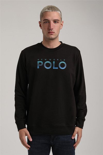 NEW WORLD POLO Crew Neck Black Slim Fit Sweatshirt 24Fwm60186
