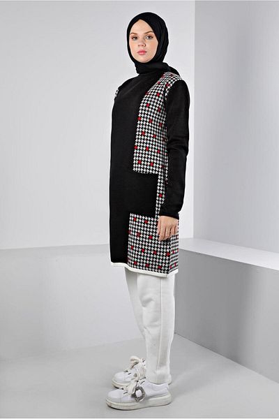 TRENDTESETTÜR WOMEN'S BLACK TRICOT TUNIC T 43177