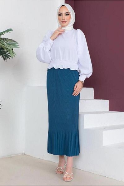 TRENDTESETTÜR ΓΥΝΑΙΚΕΙΑ ΣΚΟΥΡΟ ΜΠΛΕ (INDIGO) ΦΟΥΣΤΑ ΜΕ ΕΛΑΣΤΙΚΗ ΜΕ ΜΕΣΗ T 502