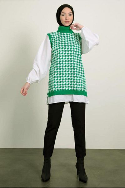 TRENDTESETTÜR ΓΥΝΑΙΚΕΙΟ ΠΛΕΚΤΟ ΠΛΕΚΤΟ ΜΕ ΠΡΑΣΙΝΟ (BENETTON) ΜΟΝΤΑΛ T 1846