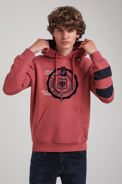 NEW WORLD POLO Hooded Chestnut Slim Fit Hoodie 23Fwm64054