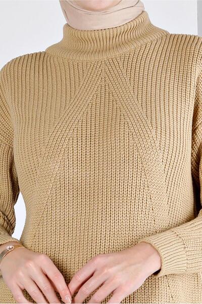 TRENDTESETTÜR WOMEN'S COFFEE (CAMEL) KNITWEAR TUNIC T 43121