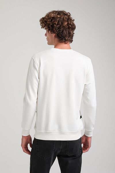 NEW WORLD POLO Crew Neck Ecru Slim Fit Sweatshirt 23Fwm60150