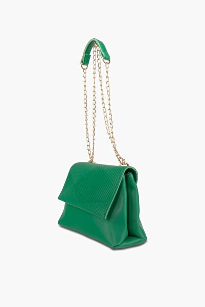 WATCHOFROYAL Green Asymmetrical Patterned Gold Strap Crossbody and Shoulder Bag Silvia