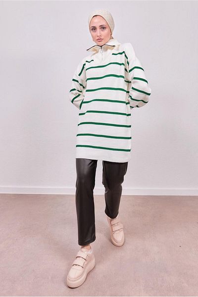 TRENDTESETTÜR ΓΥΝΑΙΚΕΙΟ ΠΡΑΣΙΝΟ (BENETTON) ΡΙΓΕ ΠΛΕΚΤΟ ΤΟΥΝΙΚ T 9808