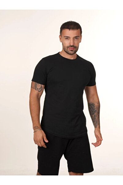 SCSARVİN Siyah Slim Fit Basic T-SHİRT TB