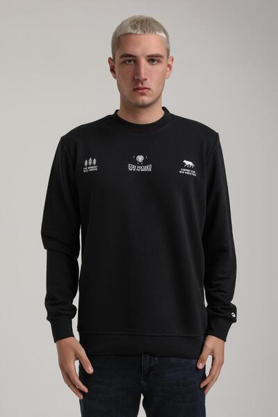 NEW WORLD POLO Crew Neck Navy Blue Slim Fit Sweatshirt 24Fwm60188