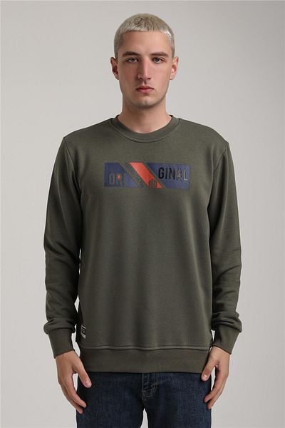 NEW WORLD POLO Crew Neck Khaki Slim Fit Sweatshirt 24Fwm60184
