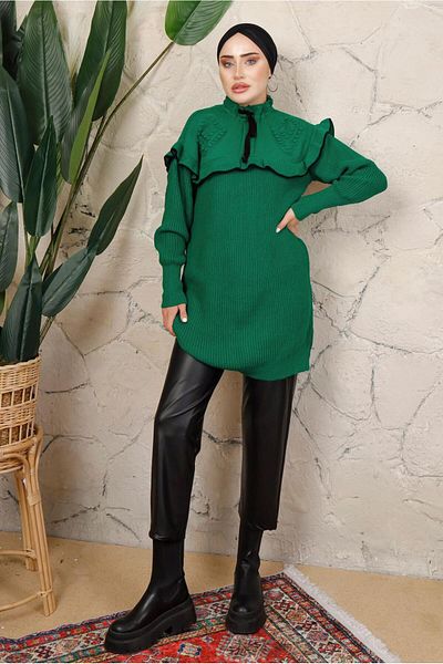 TRENDTESETTÜR Γυναικείο Πράσινο (BENETTON) Πλεκτό Τοπ με Ρίγες T 7108