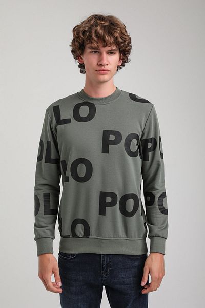 NEW WORLD POLO Crew Neck Khaki Slim Fit Sweatshirt 23Fwm60169