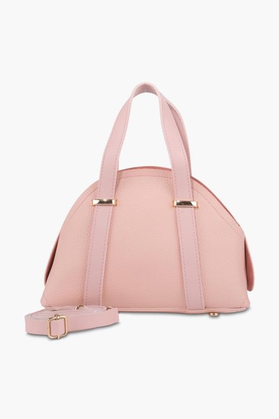 WATCHOFROYAL Kangaroo Baby Pink Gold Detailed Cross Strap and Handbag Alpa