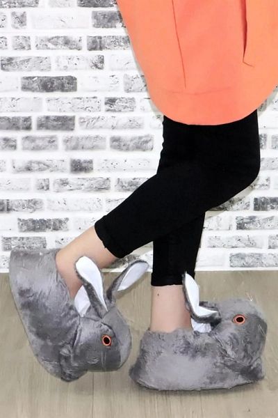 Behtah Kundura Unisex Rabbit Figured βελούδινες παντόφλες - Keep Foot Warm Home Boots