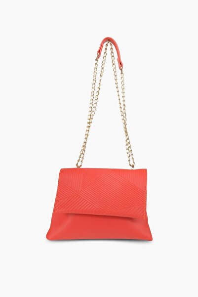 WATCHOFROYAL Πορτοκαλί ασύμμετρο σχέδιο με χρυσό λουράκι, χιαστί και τσάντα ώ...