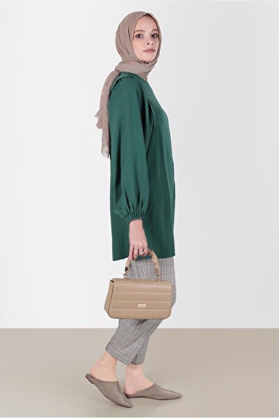 TRENDTESETTÜR Green Plaid Patterned Women's Trousers - T 70368