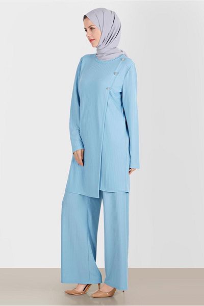 TRENDTESETTÜR Γυναικείο Σετ Παντελόνι Blue Stone - T 42882