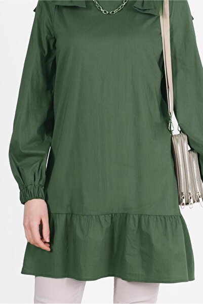 TRENDTESETTÜR KHaki Women's Tunic - Bow Detail, Model 42663