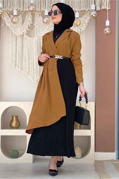 TRENDTESETTÜR ΓΥΝΑΙΚΕΙΟ ΜΑΥΡΟ ΦΟΡΕΜΑ ΖΩΝΗ ΔΙΧΡΩΜΑ T 0583