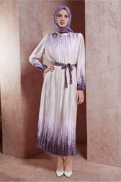 TRENDTESETTÜR Γυναικείο φόρεμα Purple Belted Gradient - T 8785