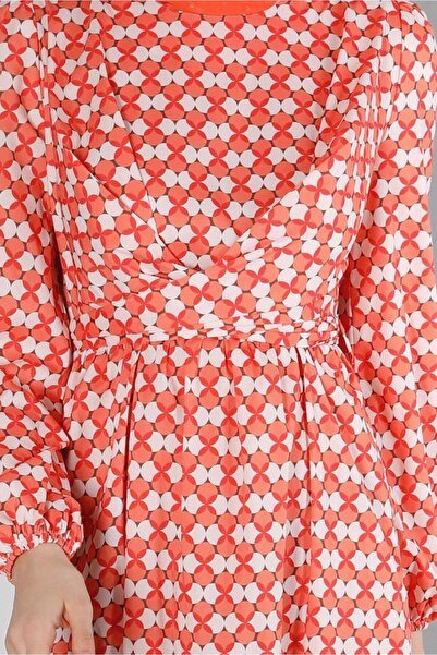 TRENDTESETTÜR Coral Patterned Women's Testament Dress - T 42711