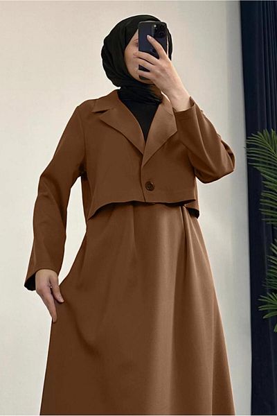 TRENDTESETTÜR Γυναικείο κοστούμι με μπουφάν Tan - T 1427
