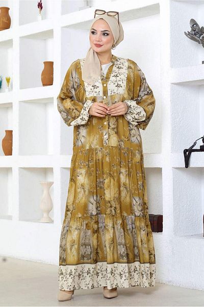 TRENDTESETTÜR Γυναικείο φόρεμα με σχέδιο Sari Viscose - T 7604