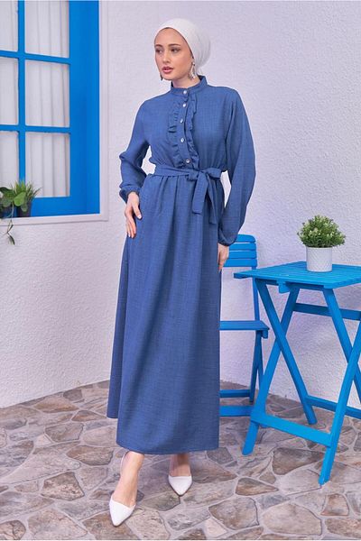 TRENDTESETTÜR ΓΥΝΑΙΚΕΙΟ ΦΟΡΕΜΑ ΣΚΟΥΡΟ ΜΠΛΕ (INDIGO) ΚΟΡΥΦΑΙΟ ΦΟΡΕΜΑ T 1583