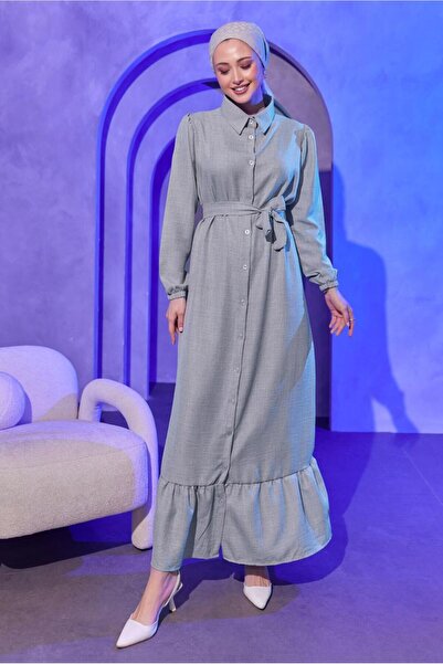 TRENDTESETTÜR WOMEN'S GREY BELLOW DRESS T 3493