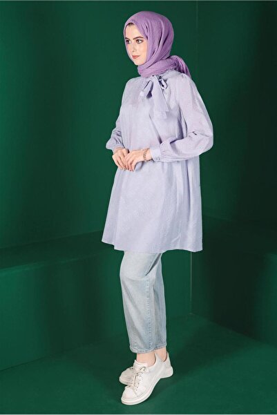 TRENDTESETTÜR Lilac Purple Scalloped Tunic - Tie Detailed, Women's, T 42927