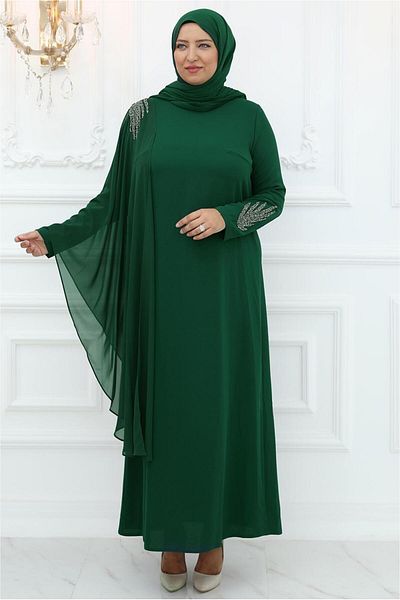 TRENDTESETTÜR Γυναικείο βραδινό φόρεμα Green Stone - EMERALD T 5921