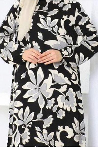 TRENDTESETTÜR Μαύρο φόρεμα Hijab Viscose - με σχέδιο, γυναικείο, T 3520
