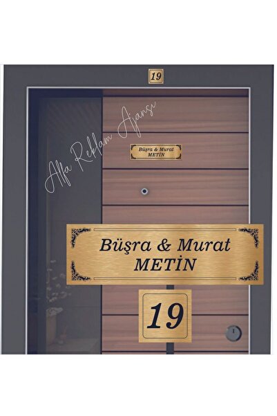 ALFA REKLAM AJANSI GOLDD RENK DAİRE KAPI İSİMLİĞİİ