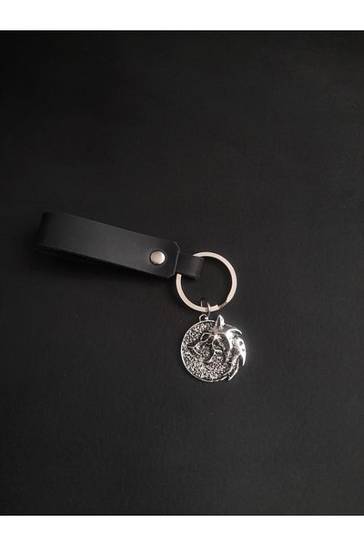 BSN Store Genuine Leather Keychain with Scandinavian Fashion Dragon Figure