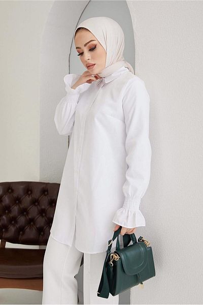 TRENDTESETTÜR ΓΥΝΑΙΚΕΙΟ ΛΕΥΚΟ ΠΟΥΚΑΜΙΣΟ TUNIC T 3447