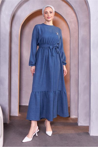 TRENDTESETTÜR ΓΥΝΑΙΚΕΙΟ ΦΟΡΕΜΑ ΣΚΟΥΡΟ ΜΠΛΕ (INDIGO) ΚΟΡΥΦΑΣΤΙΚΟ T 5283